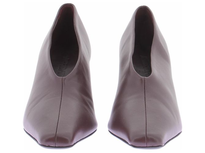 Autre Marque Décolleté in pelle marrone - vista 5