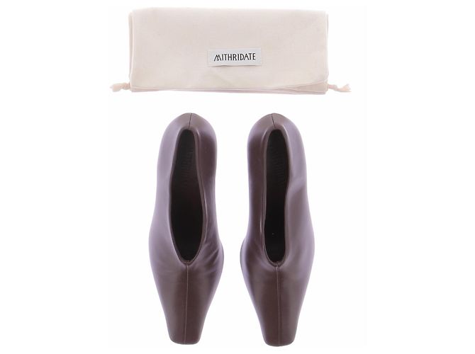 Autre Marque Décolleté in pelle marrone - vista 6