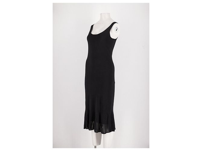 Totême Schwarzes Midikleid mit Spaghettiträgern - Ansicht 4