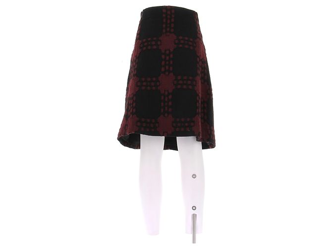 Gucci Falda midi de lana burdeos y negra - vista 2