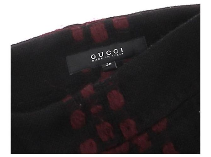 Gucci Falda midi de lana burdeos y negra - vista 5