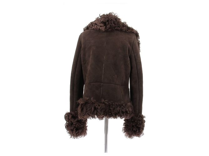 Autre Marque Brauner Lammfellmantel - Ansicht 2