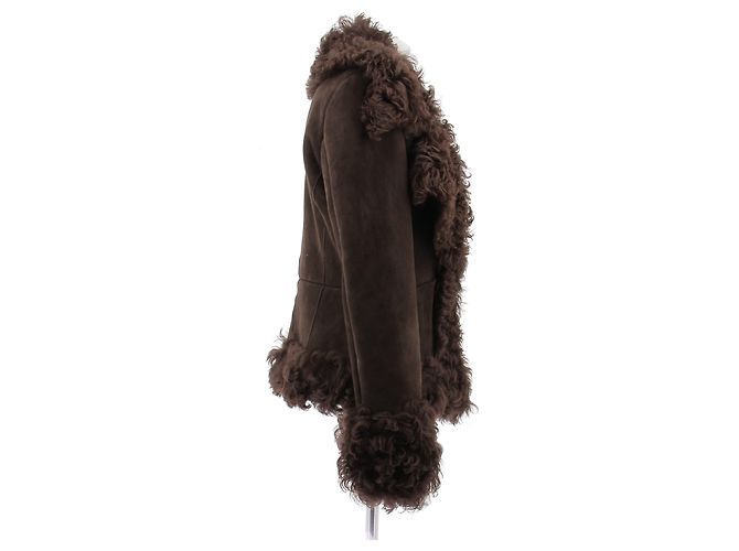 Autre Marque Brauner Lammfellmantel - Ansicht 3
