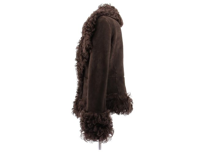 Autre Marque Brauner Lammfellmantel - Ansicht 4