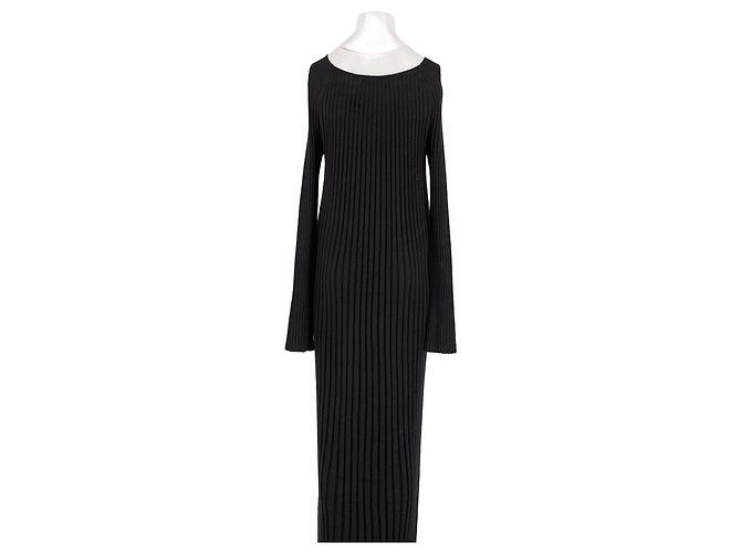 Loulou de Saison Schwarzes Baumwollkleid Lang - Ansicht 2