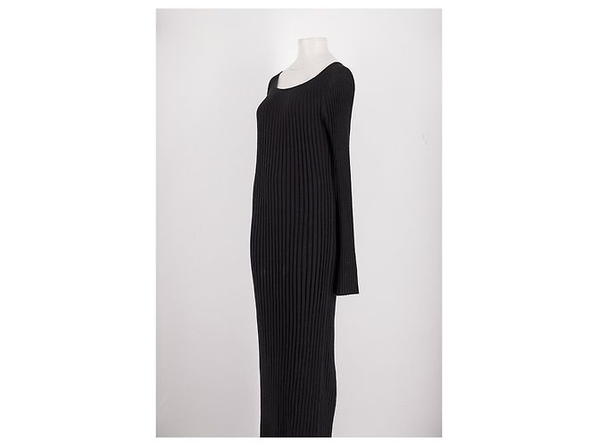 Loulou de Saison Schwarzes Baumwollkleid Lang - Ansicht 4