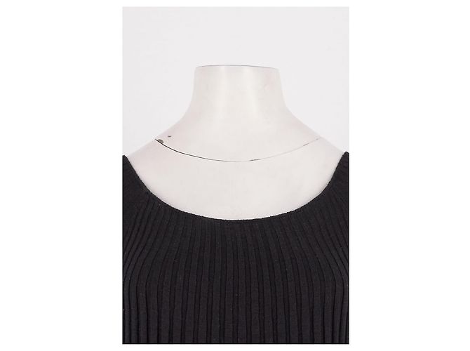 Loulou de Saison Schwarzes Baumwollkleid Lang - Ansicht 5