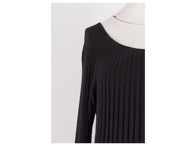 Loulou de Saison Schwarzes Baumwollkleid Lang - Ansicht 6