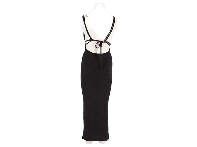 Jacquemus Midikleid aus schwarzem Leinen - Ansicht 2