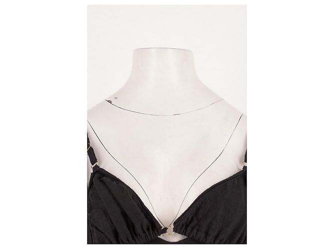 Jacquemus Midikleid aus schwarzem Leinen - Ansicht 5