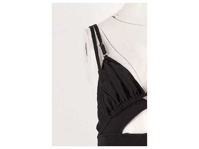 Jacquemus Midikleid aus schwarzem Leinen - Ansicht 6