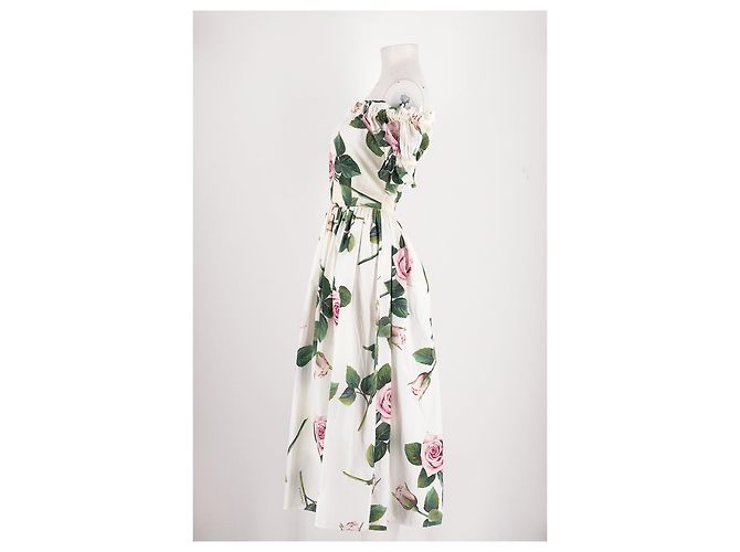Dolce & Gabbana Vestido de algodão branco - vista 3