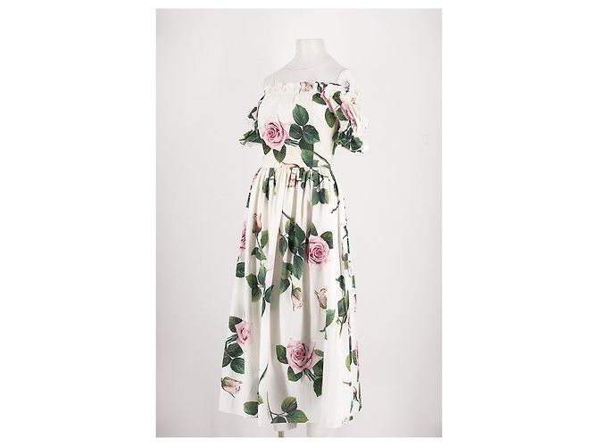 Dolce & Gabbana Vestido de algodão branco - vista 4