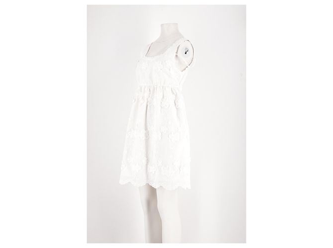 Autre Marque Vestido de algodón blanco - vista 4