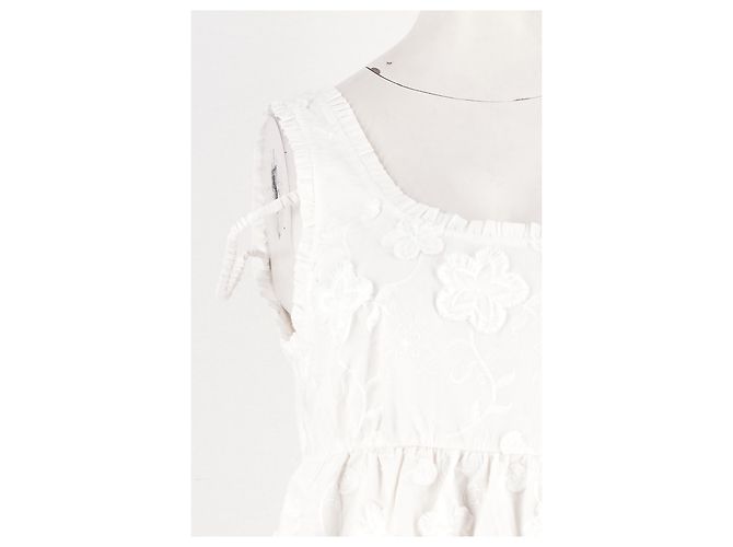 Autre Marque Vestido de algodón blanco - vista 6