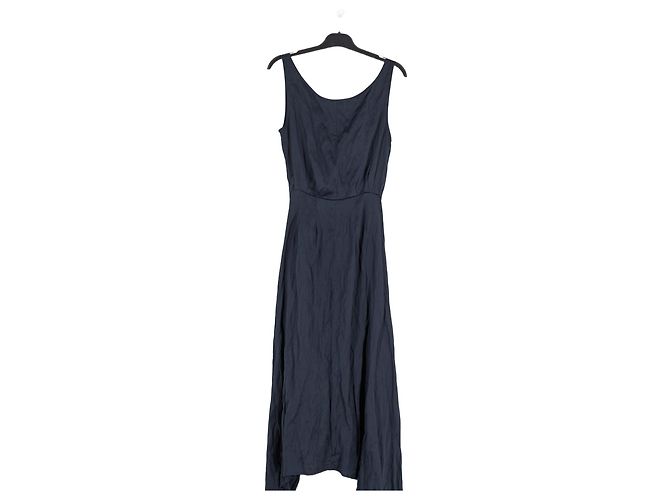 Autre Marque Vestido midi azul marino ANEMOS con cinturón - vista 2