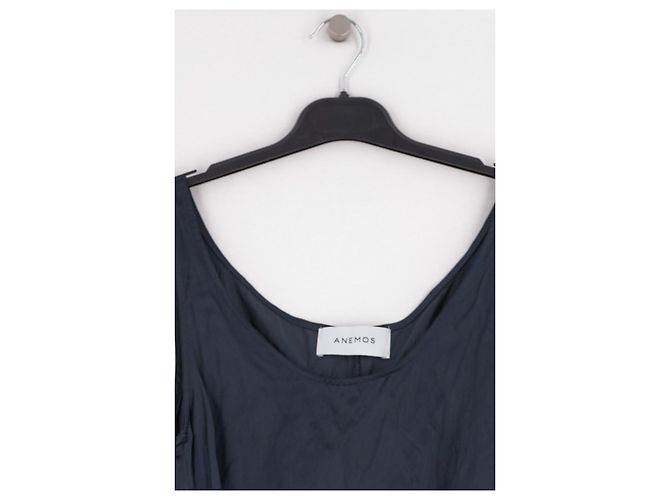 Autre Marque Vestido midi azul marino ANEMOS con cinturón - vista 3