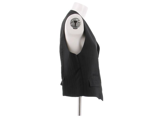 Thierry Mugler Schwarzes Nadelstreifen-Sakko - Ansicht 3
