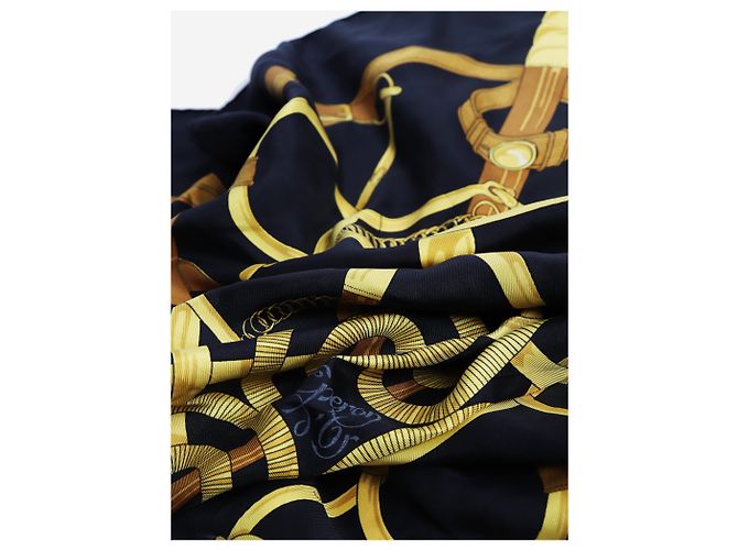 Hermès Pañuelo de seda estampado negro - vista 2
