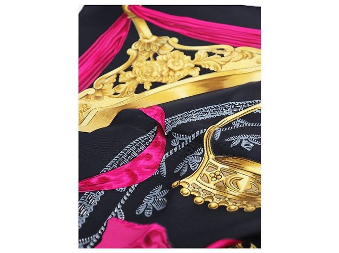 Hermès Foulard di seta Black Etriers - vista 3