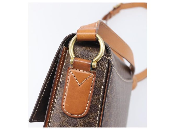 Céline CELINE Macadam Canvas Shoulder Bag PVC Leather Brown Gold - vista 15