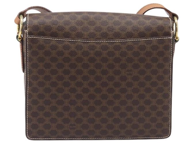 Céline CELINE Macadam Canvas Shoulder Bag PVC Leather Brown Gold - vista 3