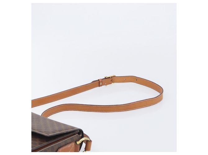 Céline CELINE Macadam Canvas Shoulder Bag PVC Leather Brown Gold - vista 8