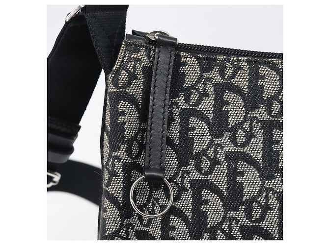 Christian Dior Trotter Canvas Oblique Shoulder Bag Navy Silver - vista 15