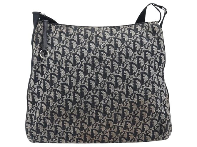 Christian Dior Trotter Canvas Oblique Shoulder Bag Navy Silver - vista 2