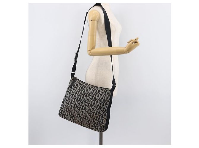 Christian Dior Trotter Canvas Oblique Shoulder Bag Navy Silver - vista 25