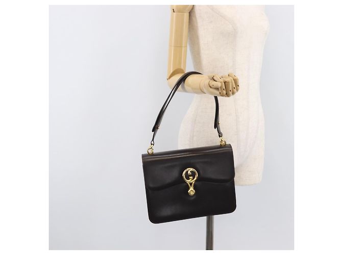 GUCCI Shoulder Bag Leather Brown Gold - vista 25