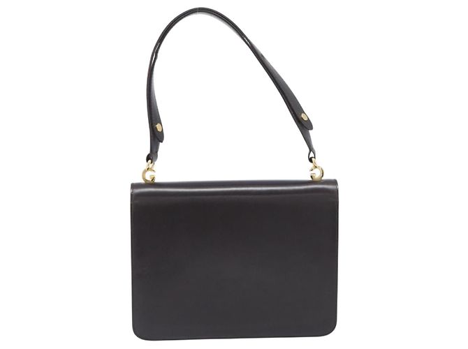 GUCCI Shoulder Bag Leather Brown Gold - vista 3