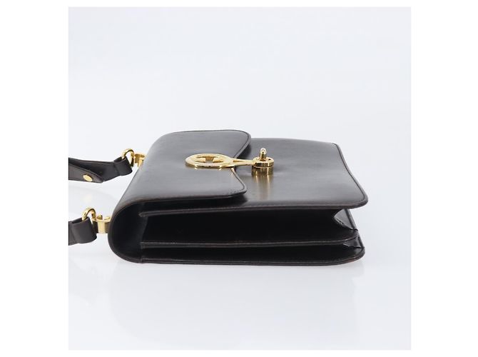 GUCCI Shoulder Bag Leather Brown Gold - vista 5