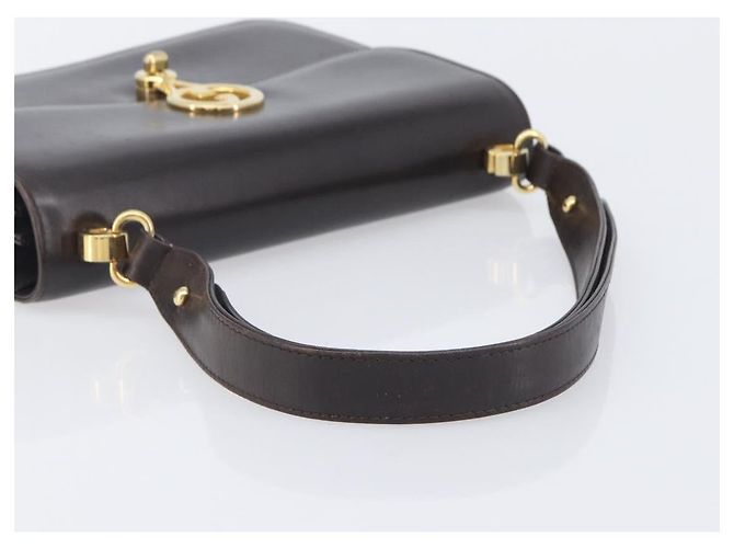 GUCCI Shoulder Bag Leather Brown Gold - vista 7