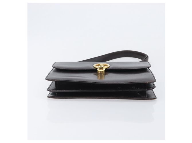 GUCCI Shoulder Bag Leather Brown Gold - vista 9