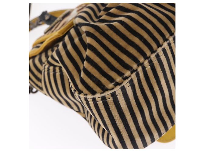 FENDI Chain Shoulder Bag Velvet Beige - vista 14