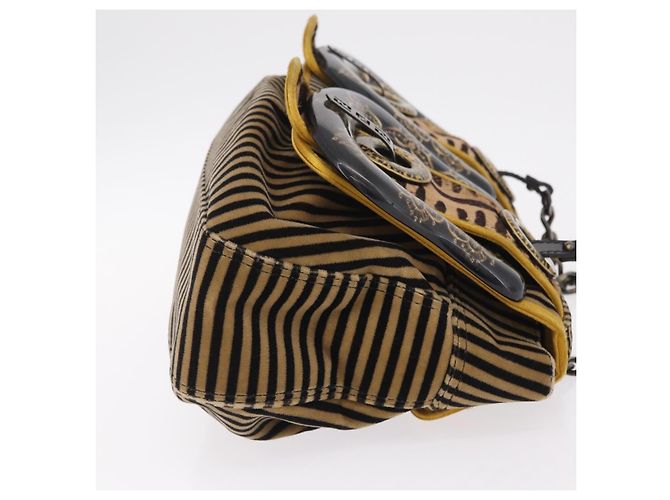 FENDI Chain Shoulder Bag Velvet Beige - vista 5