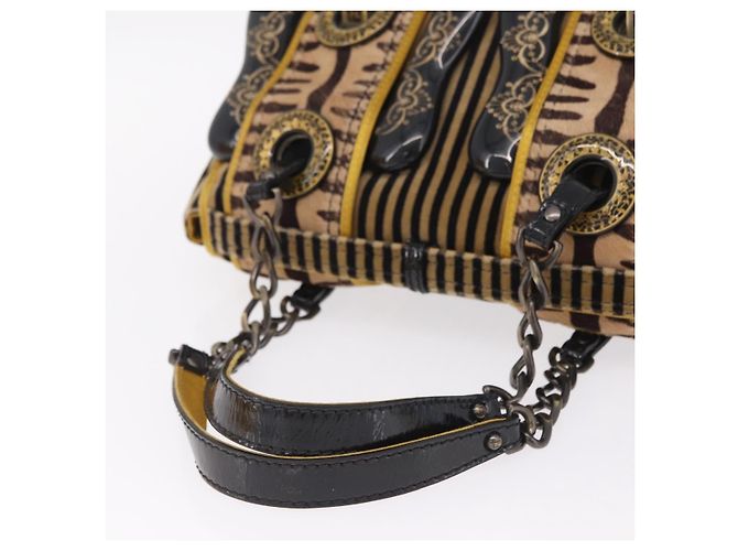 FENDI Chain Shoulder Bag Velvet Beige - vista 8