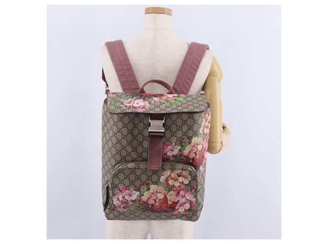 GUCCI GG Blooms Backpack PVC Beige Silver 405019 - vista 30
