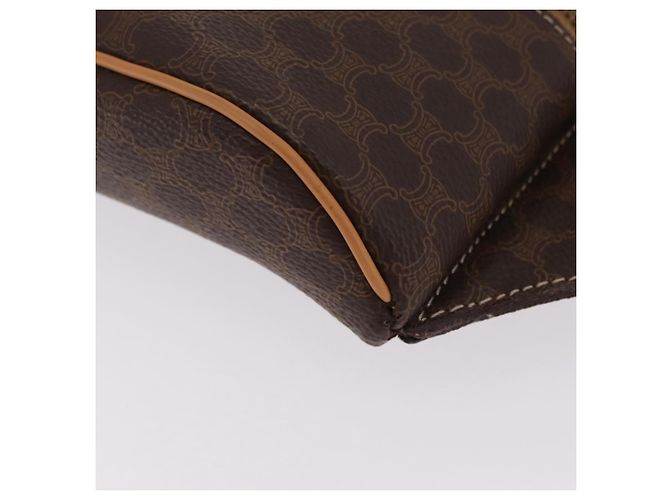 Céline CELINE Macadam Canvas Circle Body Bag PVC Leather Brown Gold - vista 13