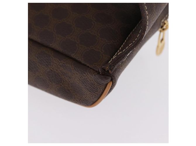 Céline CELINE Macadam Canvas Circle Body Bag PVC Leather Brown Gold - vista 15