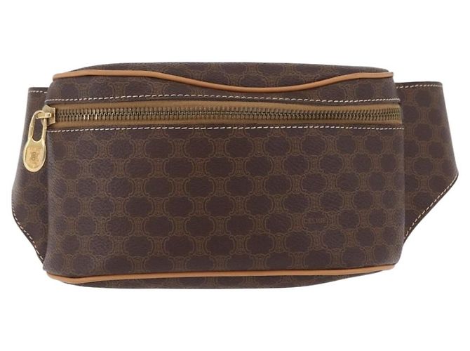 Céline CELINE Macadam Canvas Circle Body Bag PVC Leather Brown Gold - vista 2