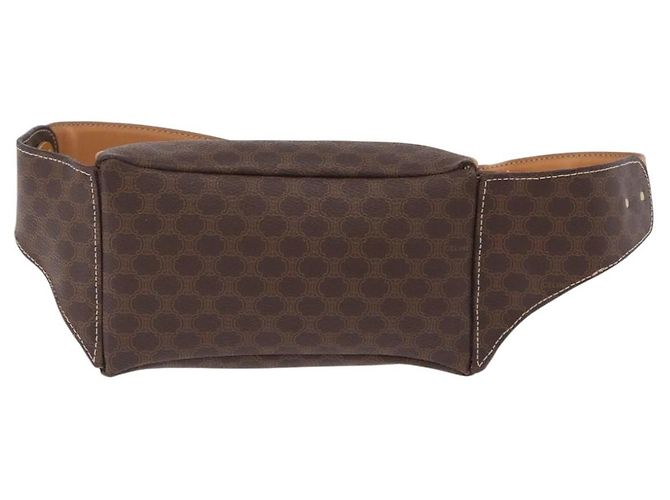 Céline CELINE Macadam Canvas Circle Body Bag PVC Leather Brown Gold - vista 3