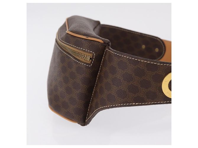 Céline CELINE Macadam Canvas Circle Body Bag PVC Leather Brown Gold - vista 4