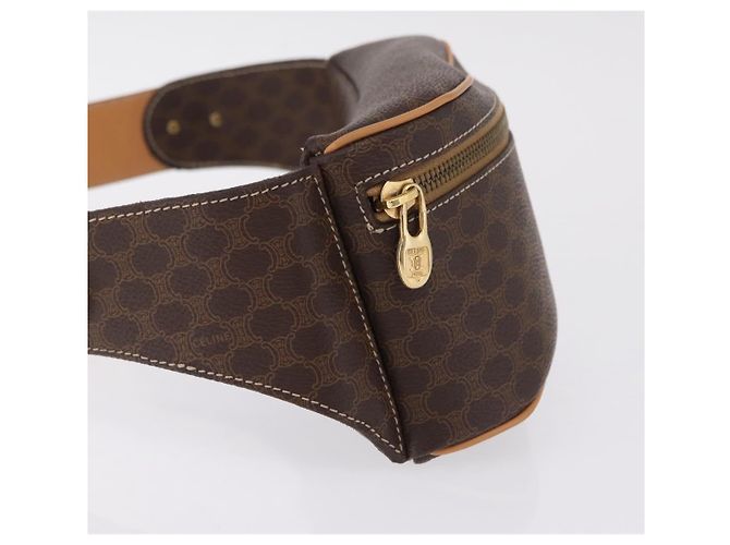 Céline CELINE Macadam Canvas Circle Body Bag PVC Leather Brown Gold - vista 5