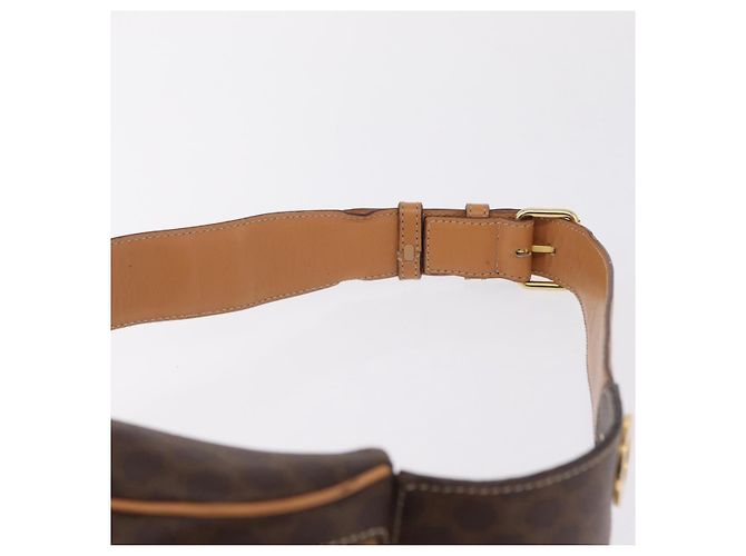 Céline CELINE Macadam Canvas Circle Body Bag PVC Leather Brown Gold - vista 8