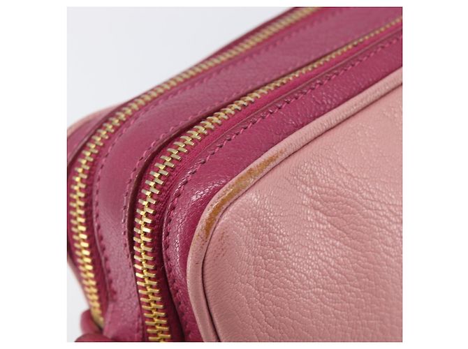 Miu Miu Shoulder Bag Leather Pink Gold - vista 10