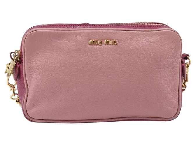 Miu Miu Shoulder Bag Leather Pink Gold - vista 13