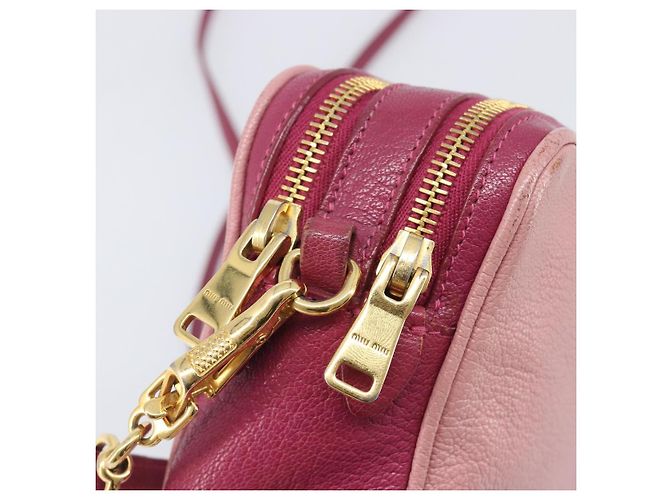 Miu Miu Shoulder Bag Leather Pink Gold - vista 21