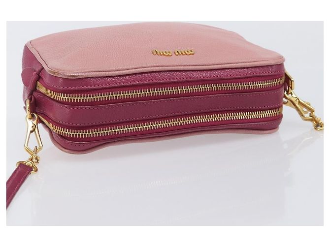 Miu Miu Shoulder Bag Leather Pink Gold - vista 6